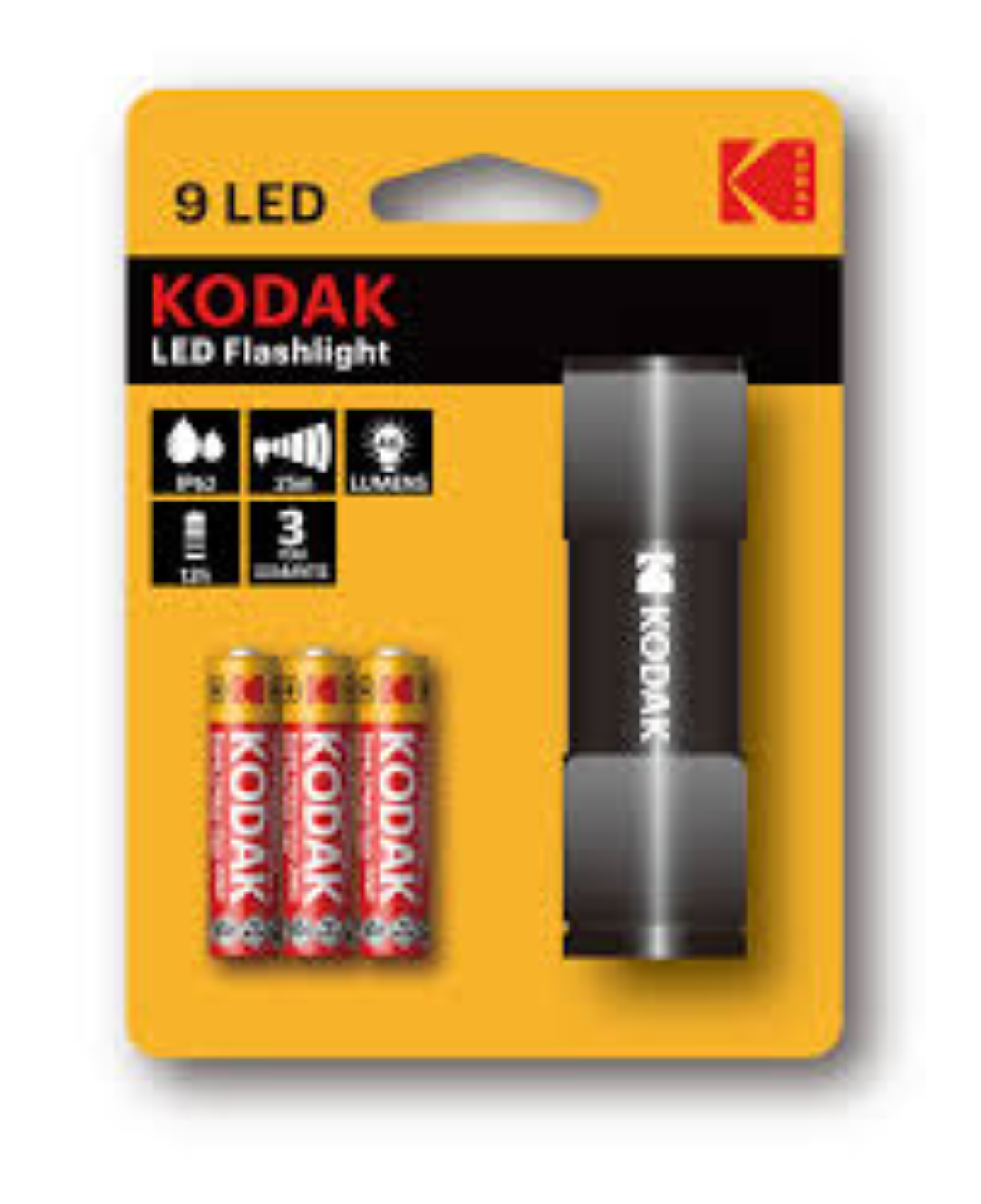 KODAK 9-LED FLASHLIGHT+3XAAAEHD BLACK